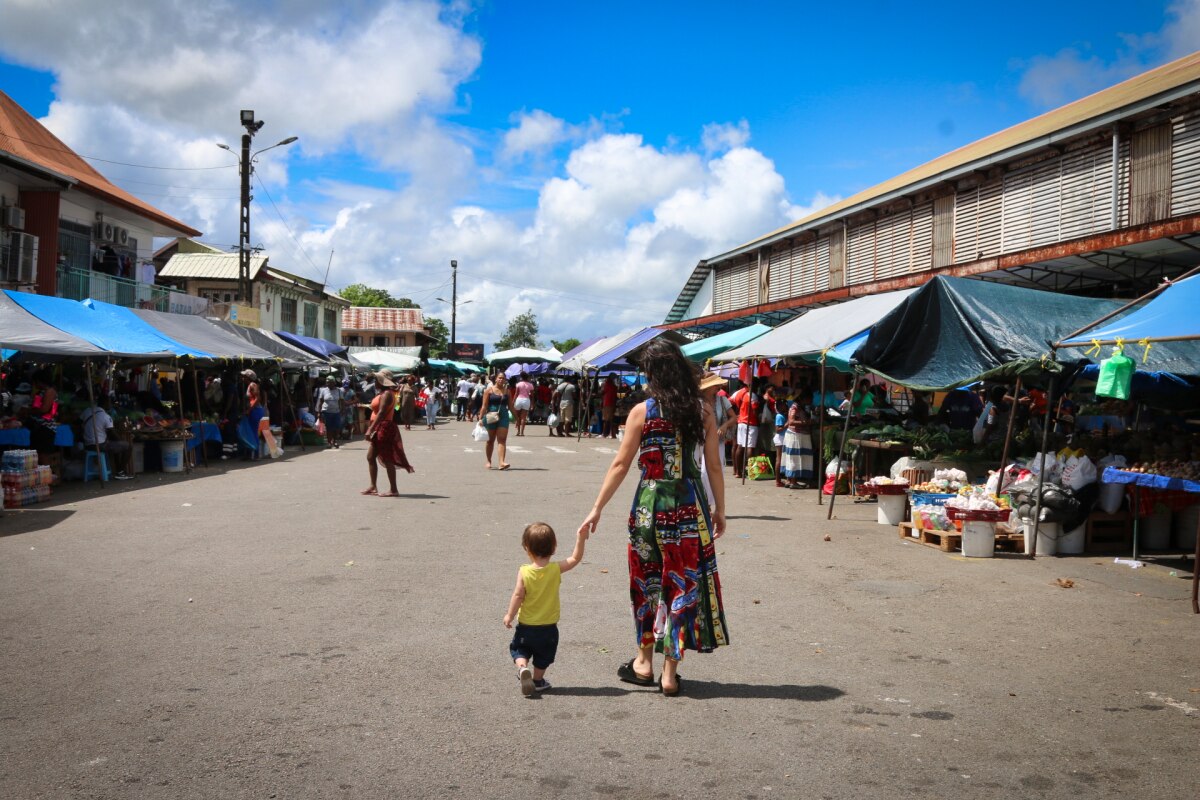 Cayenne market in French Guiana