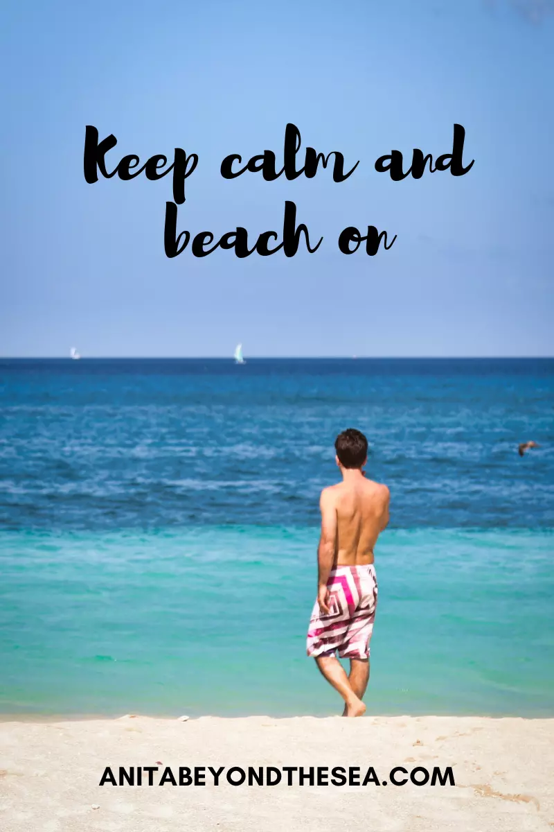 keep calm and beach on beach captions
