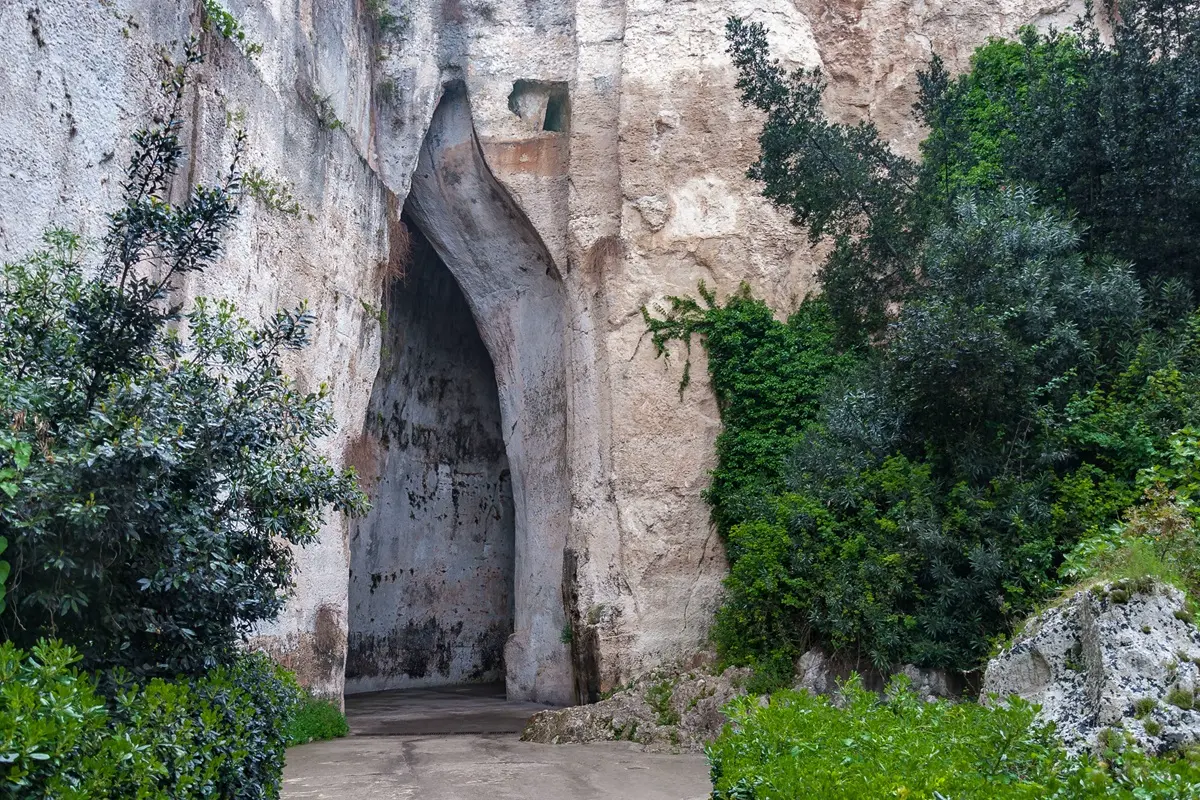 cave in a rock wall ear of dionysius syracuse