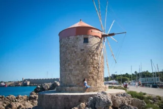 rhodes old town mandrakis windmill
