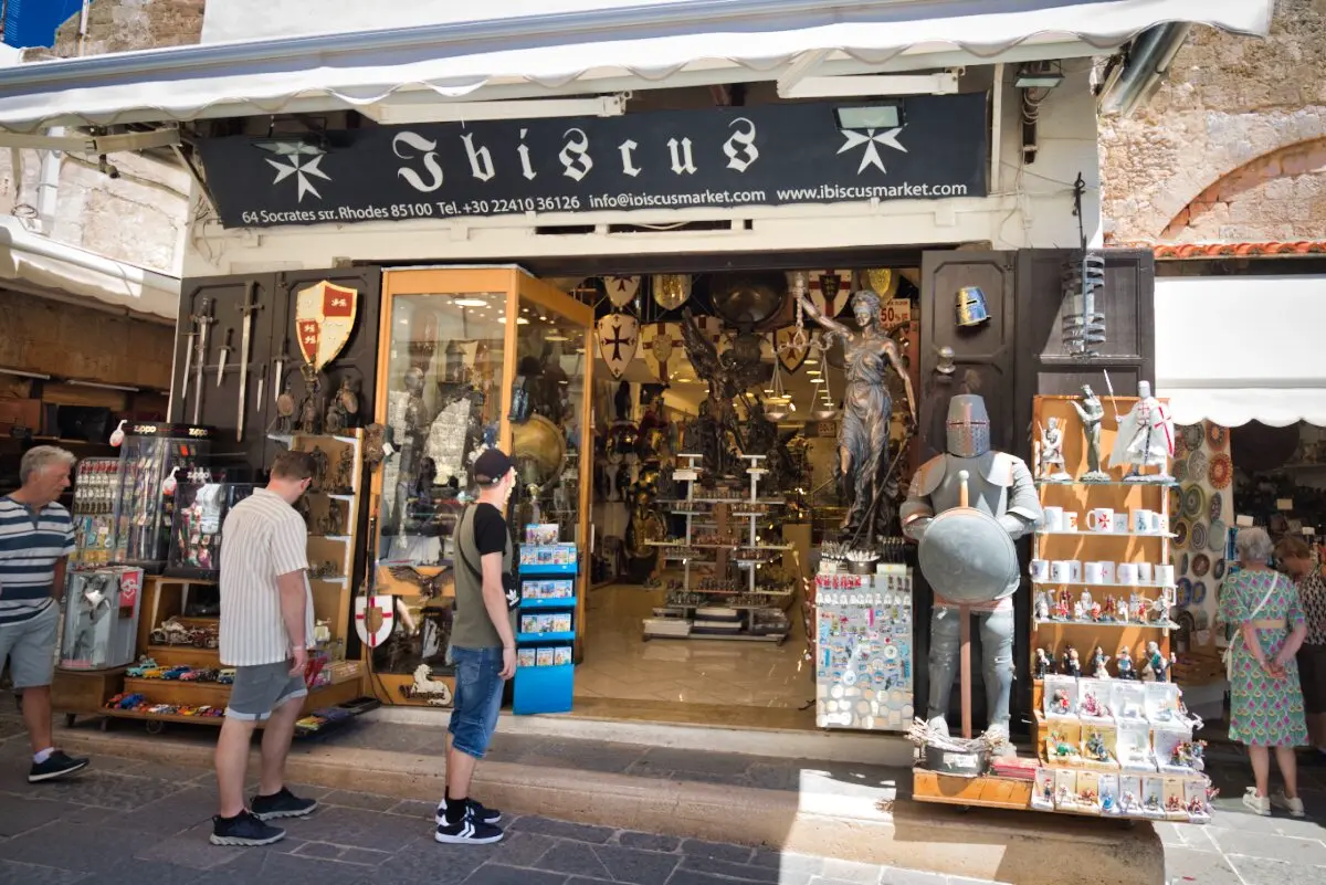 rhodes old town shop of statues reproductions